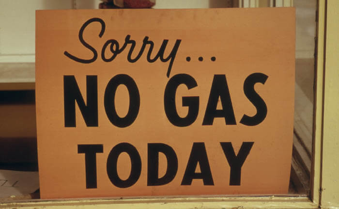 Sorry no gas today sign