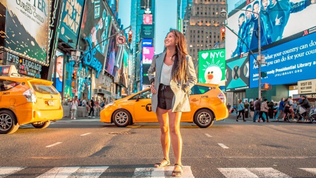 Woman in Times Square